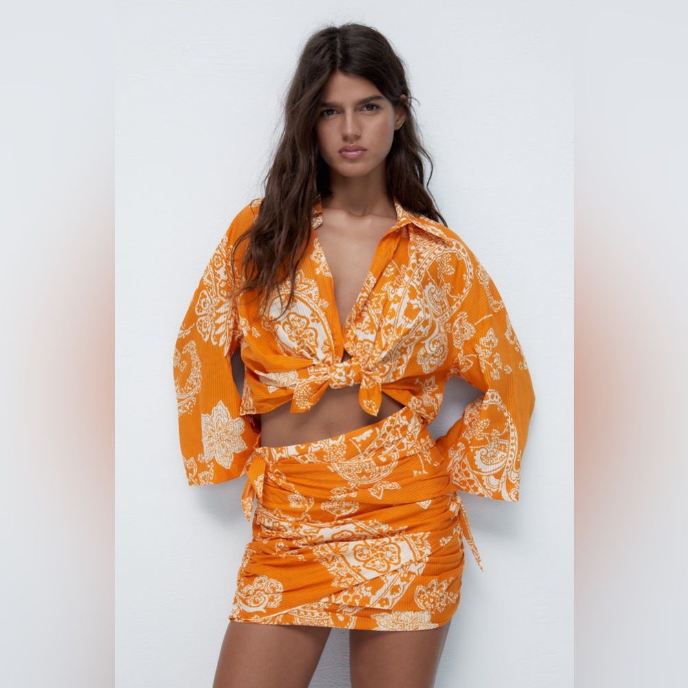 Zara orange two piece set